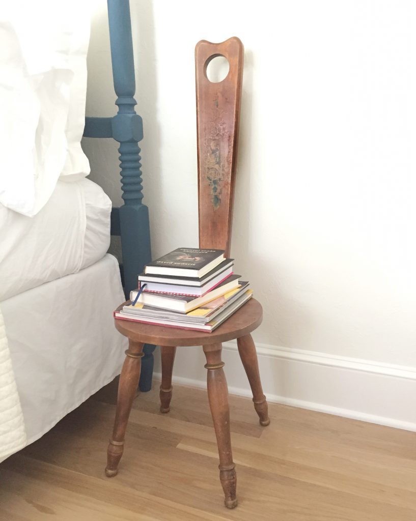 Chair turned into night stand