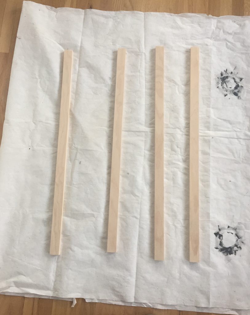4 pieces of 1x2 lumber 