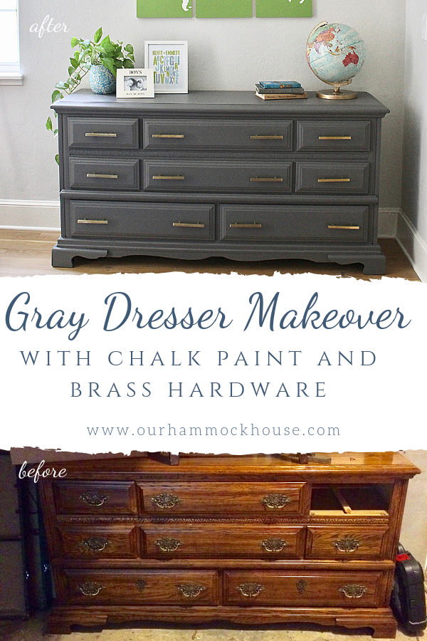 Gray Dresser Makeover Our Hammock House, How To Redo A Dresser With Paint